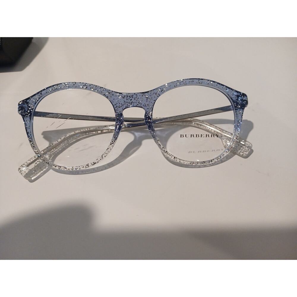 Burberry Designer Eyeglass Frames Blue Glitter with Demo Lens Small 48mm BE2287 - Picture 3 of 7
